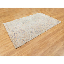 Load image into Gallery viewer, 5&#39;10&quot;x9&#39; Gray Wool And Pure Silk Mosaic Design Hand Knotted Modern Oriental Rug FWR351870