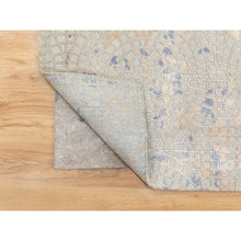 Load image into Gallery viewer, 5&#39;10&quot;x9&#39; Gray Wool And Pure Silk Mosaic Design Hand Knotted Modern Oriental Rug FWR351870