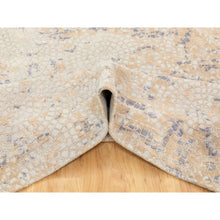 Load image into Gallery viewer, 5&#39;10&quot;x9&#39; Gray Wool And Pure Silk Mosaic Design Hand Knotted Modern Oriental Rug FWR351870