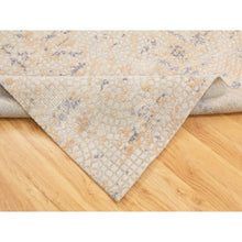 Load image into Gallery viewer, 5&#39;10&quot;x9&#39; Gray Wool And Pure Silk Mosaic Design Hand Knotted Modern Oriental Rug FWR351870