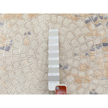 Load image into Gallery viewer, 5&#39;10&quot;x9&#39; Gray Wool And Pure Silk Mosaic Design Hand Knotted Modern Oriental Rug FWR351870
