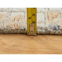Load image into Gallery viewer, 5&#39;10&quot;x9&#39; Gray Wool And Pure Silk Mosaic Design Hand Knotted Modern Oriental Rug FWR351870