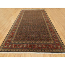 Load image into Gallery viewer, 9&#39;5&quot;x16&#39;1&quot; Pitch Black Herati Fish Design Gallery Size Long And Narrow 250 Kpsi Hand Knotted Dense Weave Wool Oriental Rug FWR351888
