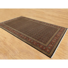 Load image into Gallery viewer, 9&#39;5&quot;x16&#39;1&quot; Pitch Black Herati Fish Design Gallery Size Long And Narrow 250 Kpsi Hand Knotted Dense Weave Wool Oriental Rug FWR351888