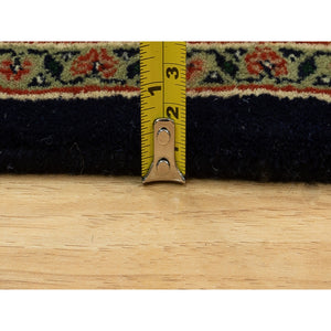 9'5"x16'1" Pitch Black Herati Fish Design Gallery Size Long And Narrow 250 Kpsi Hand Knotted Dense Weave Wool Oriental Rug FWR351888