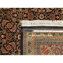 Load image into Gallery viewer, 9&#39;5&quot;x16&#39;1&quot; Pitch Black Herati Fish Design Gallery Size Long And Narrow 250 Kpsi Hand Knotted Dense Weave Wool Oriental Rug FWR351888