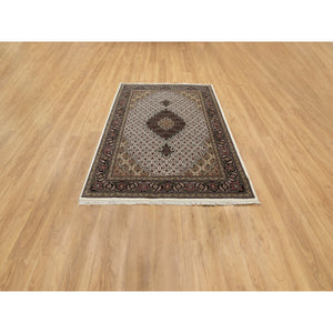 5'x7' Ivory Fish Design Tabriz Mahi Wool Hand Knotted Oriental Rug FWR351960