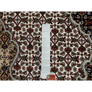 5'x7' Ivory Fish Design Tabriz Mahi Wool Hand Knotted Oriental Rug FWR351960