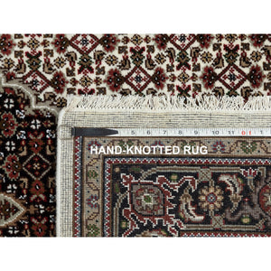5'x7' Ivory Fish Design Tabriz Mahi Wool Hand Knotted Oriental Rug FWR351960