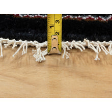 Load image into Gallery viewer, 4&#39;1&quot;x4&#39;1&quot; Rich Black, 250 Kpsi Wool Tabriz Mahi With Fish Medallion Design, Hand Knotted, Round Oriental Rug FWR352110