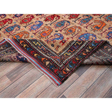 Load image into Gallery viewer, 6&#39;3&quot;x8&#39;4&quot; Porcini Brown, Afghan Ersari With Turkish Knot, Caucasian Design Revival, Small Human Figurines, Densely Woven, Vegetable Dyes, Hand Knotted, Soft Wool, Oriental Rug FWR3516