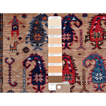 Load image into Gallery viewer, 6&#39;3&quot;x8&#39;4&quot; Porcini Brown, Afghan Ersari With Turkish Knot, Caucasian Design Revival, Small Human Figurines, Densely Woven, Vegetable Dyes, Hand Knotted, Soft Wool, Oriental Rug FWR3516