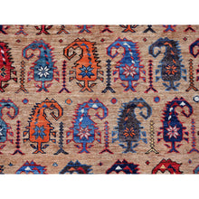 Load image into Gallery viewer, 6&#39;3&quot;x8&#39;4&quot; Porcini Brown, Afghan Ersari With Turkish Knot, Caucasian Design Revival, Small Human Figurines, Densely Woven, Vegetable Dyes, Hand Knotted, Soft Wool, Oriental Rug FWR3516