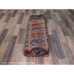 6'3"x8'4" Porcini Brown, Afghan Ersari With Turkish Knot, Caucasian Design Revival, Small Human Figurines, Densely Woven, Vegetable Dyes, Hand Knotted, Soft Wool, Oriental Rug FWR3516