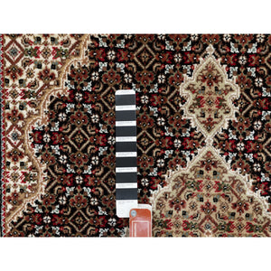 4'x6' Hand Knotted Wool Black Fish Design Tabriz Mahi Oriental Rug FWR352206