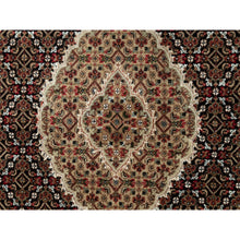 Load image into Gallery viewer, 4&#39;x6&#39; Hand Knotted Wool Black Fish Design Tabriz Mahi Oriental Rug FWR352206