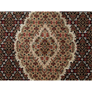 4'x6' Hand Knotted Wool Black Fish Design Tabriz Mahi Oriental Rug FWR352206