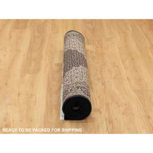 4'x6' Hand Knotted Wool Black Fish Design Tabriz Mahi Oriental Rug FWR352206