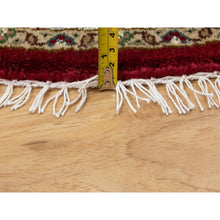 Load image into Gallery viewer, 3&#39;4&quot;x3&#39;4&quot; Red Hand Knotted Wool Tabriz Mahi Fish Design Oriental Round Rug FWR352452
