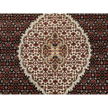Load image into Gallery viewer, 4&#39;x6&#39; Rich Black, 250 Kpsi Wool Tabriz Mahi With Fish Medallion Design, Hand Knotted, Oriental Rug FWR352620