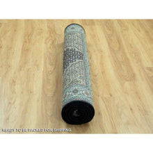 Load image into Gallery viewer, 4&#39;x6&#39; Rich Black, 250 Kpsi Wool Tabriz Mahi With Fish Medallion Design, Hand Knotted, Oriental Rug FWR352620