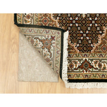 Load image into Gallery viewer, 3&#39;1&quot;x5&#39;6&quot; Rich Black, Hand Knotted, Tabriz Mahi With Fish Medallion Design, 250 Kpsi Wool Oriental Rug FWR352656