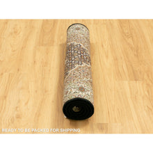 Load image into Gallery viewer, 3&#39;1&quot;x5&#39;6&quot; Rich Black, Hand Knotted, Tabriz Mahi With Fish Medallion Design, 250 Kpsi Wool Oriental Rug FWR352656