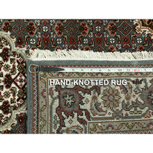 Load image into Gallery viewer, 4&#39;1&quot;x6&#39; Grey Hand Knotted Wool Tabriz Mahi Fish Design Oriental Rug FWR352836