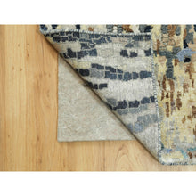 Load image into Gallery viewer, 2&#39;6&quot;x9&#39;10&quot; Hand Knotted Blue Mosaic Design Wool And Silk Oriental Persian Knot Runner Rug FWR353238