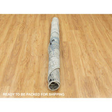 Load image into Gallery viewer, 6&#39;x6&#39; Silver Blue Wool &amp; Silk Modern Abstract Design Hand Knotted Oriental Round Rug FWR353298