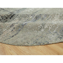 Load image into Gallery viewer, 7&#39;x7&#39; Silver Blue Wool &amp; Silk Modern Abstract Design Hand Knotted Oriental Round Rug FWR353310