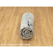 Load image into Gallery viewer, 7&#39;x7&#39; Silver Blue Wool &amp; Silk Modern Abstract Design Hand Knotted Oriental Round Rug FWR353310