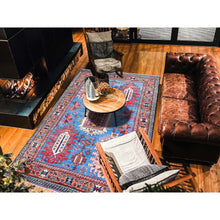 Load image into Gallery viewer, 6&#39;x7&#39;8&quot; Carolina Blue, Afghan Ersari With Turkish Knot, Caucasian Design Revival, Vegetable Dyes, Densely Woven, Hand Knotted, Soft Wool, Oriental Rug FWR3528