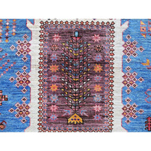 Load image into Gallery viewer, 6&#39;x7&#39;8&quot; Carolina Blue, Afghan Ersari With Turkish Knot, Caucasian Design Revival, Vegetable Dyes, Densely Woven, Hand Knotted, Soft Wool, Oriental Rug FWR3528