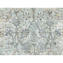 Load image into Gallery viewer, 2&#39;5&quot;x20&#39;5&quot; Ivory Silk With Textured Wool Tabriz Hand Knotted Oriental Xl Runner Rug FWR353676