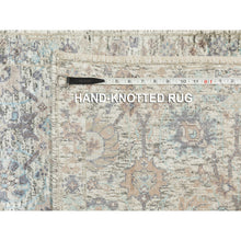 Load image into Gallery viewer, 2&#39;5&quot;x20&#39;5&quot; Ivory Silk With Textured Wool Tabriz Hand Knotted Oriental Xl Runner Rug FWR353676