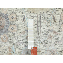 Load image into Gallery viewer, 11&#39;10&quot;x11&#39;10&quot; Ivory Silk With Textured Wool Tabriz Hand Knotted Oriental Round Rug FWR353874