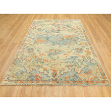 Load image into Gallery viewer, 5&#39;9&quot;x9&#39; Ivory Variegated Broken Heriz Design Supple Collection Pure Wool Hand Knotted Oriental Rug FWR353928