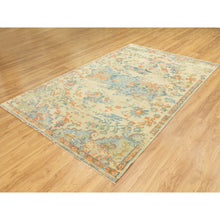 Load image into Gallery viewer, 5&#39;9&quot;x9&#39; Ivory Variegated Broken Heriz Design Supple Collection Pure Wool Hand Knotted Oriental Rug FWR353928