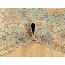 Load image into Gallery viewer, 5&#39;9&quot;x9&#39; Ivory Variegated Broken Heriz Design Supple Collection Pure Wool Hand Knotted Oriental Rug FWR353928