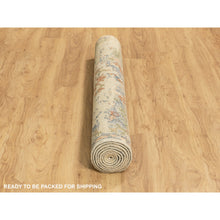 Load image into Gallery viewer, 5&#39;9&quot;x9&#39; Ivory Variegated Broken Heriz Design Supple Collection Pure Wool Hand Knotted Oriental Rug FWR353928