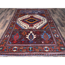 Load image into Gallery viewer, 6&#39;x8&#39;6&quot; Alabaster White, Afghan Ersari With Turkish Knot, Caucasian Design Revival, Ancient Bird Figurines, Vegetable Dyes, Densely Woven, Hand Knotted, Soft Wool, Oriental Rug FWR3534