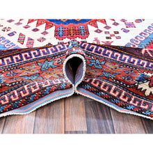 Load image into Gallery viewer, 6&#39;x8&#39;6&quot; Alabaster White, Afghan Ersari With Turkish Knot, Caucasian Design Revival, Ancient Bird Figurines, Vegetable Dyes, Densely Woven, Hand Knotted, Soft Wool, Oriental Rug FWR3534