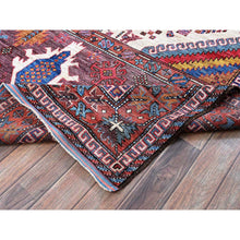 Load image into Gallery viewer, 6&#39;x8&#39;6&quot; Alabaster White, Afghan Ersari With Turkish Knot, Caucasian Design Revival, Ancient Bird Figurines, Vegetable Dyes, Densely Woven, Hand Knotted, Soft Wool, Oriental Rug FWR3534