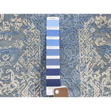Load image into Gallery viewer, 8&#39;1&quot;x8&#39;1&quot; Round Blue Wool And Pure Silk Jewellery Design Hand Knotted Oriental Rug FWR354000