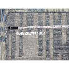 Load image into Gallery viewer, 9&#39;x12&#39; Wool And Pure Silk Chevron Design Hand Knotted Oriental Rug FWR354018