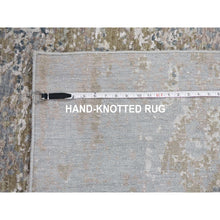 Load image into Gallery viewer, 8&#39;x9&#39;10&quot; Gray Abstract Design Wool And Silk Denser Weave Hand Knotted Oriental Rug FWR354252