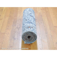 Load image into Gallery viewer, 2&#39;5&quot;x12&#39; Terracotta Abstract Design Wool And Silk Hi-low Pile Denser Weave Runner Hand Knotted Oriental Rug FWR354258