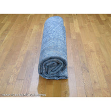 Load image into Gallery viewer, 9&#39;x12&#39; Blue Erased Persian Design Wool And Silk Hand Knotted Oriental Rug FWR354342