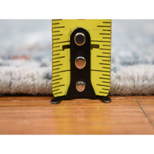 Load image into Gallery viewer, 4&#39;x6&#39; Gray Abstract Design Wool And Silk Hi-low Pile Denser Weave Hand Knotted Oriental Rug FWR354492